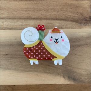 Erstwilder Santa Paws Brooch Christmas dog pin NWOT